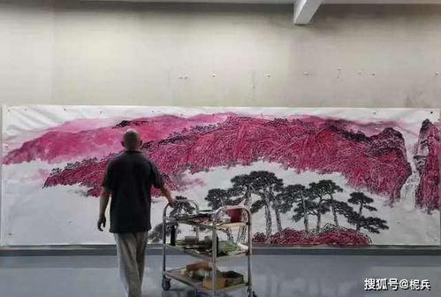 他为红军长征湘江战役纪念馆创作巨幅山水画作